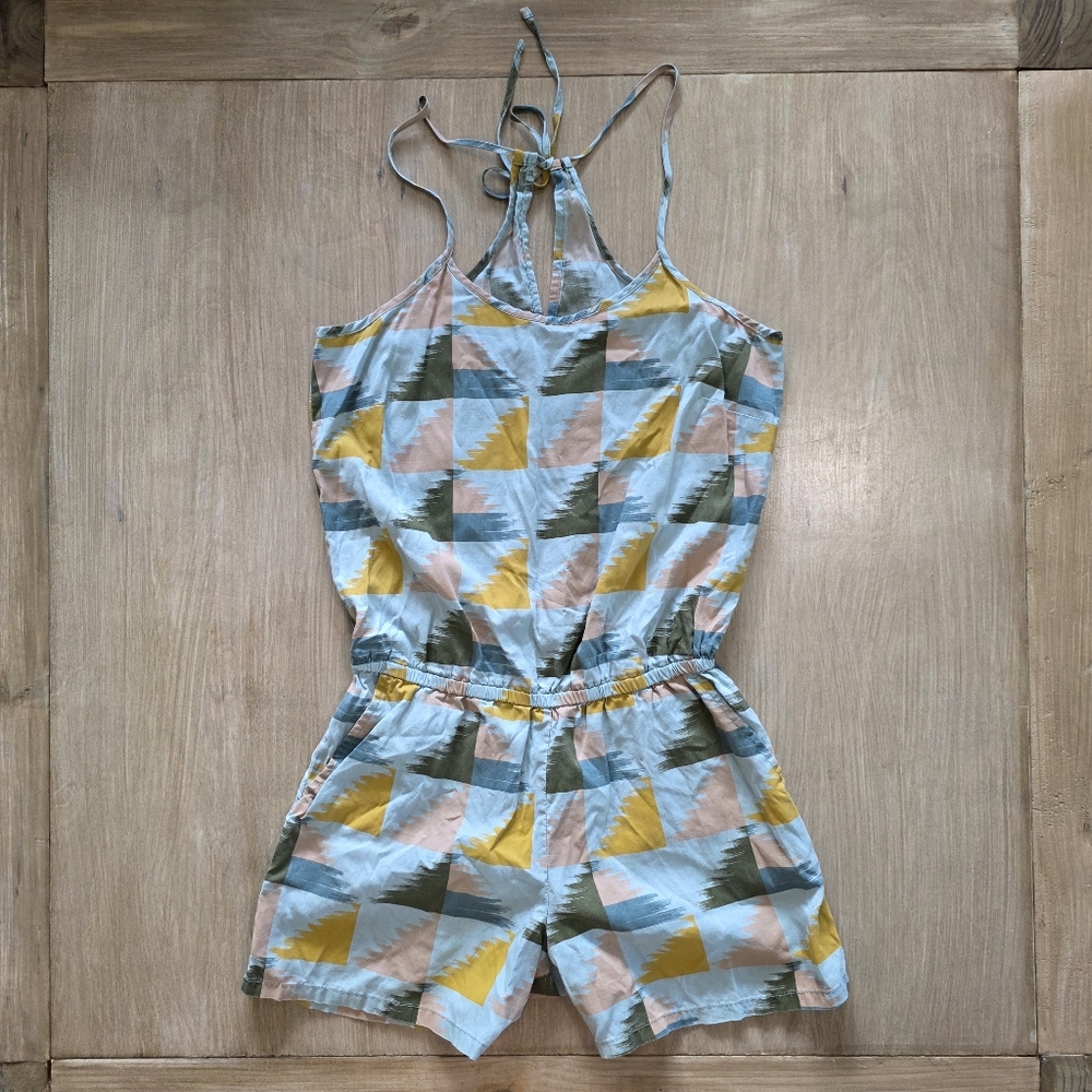PrAna Geometric Print Tie-Back Romper Size XS